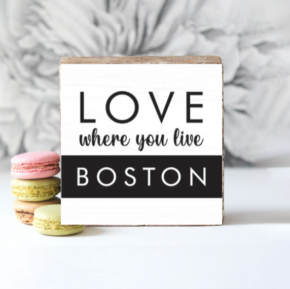 Personalized Love Where You Live Decorative Wooden Block