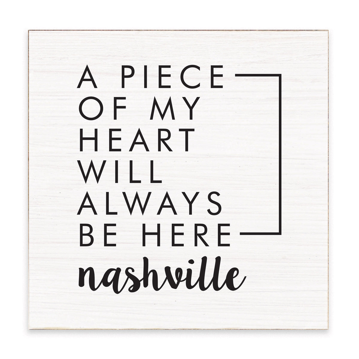 My Heart Will Always Be Here Personalized Block Sign