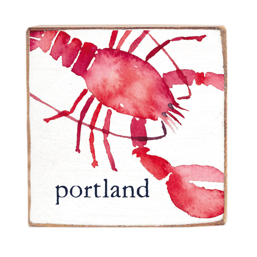 Watercolor Lobster Personalized Block Sign