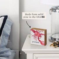 Watercolor Lobster Personalized Block Sign