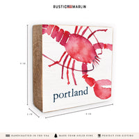 Watercolor Lobster Personalized Block Sign