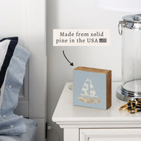 Hydrangea Sailboat Personalized Block Sign