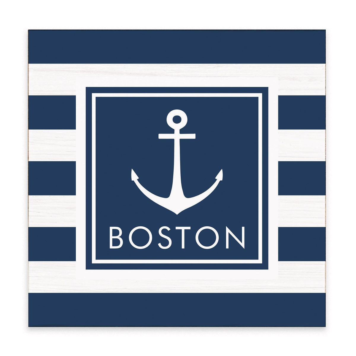 Anchor Stripes Personalized Block Sign