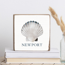Load image into Gallery viewer, Personalized Watercolor Shell Decorative Wooden Block
