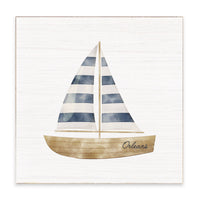 Watercolor Sailboat Personalized Block Sign