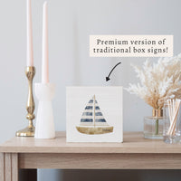 Watercolor Sailboat Personalized Block Sign