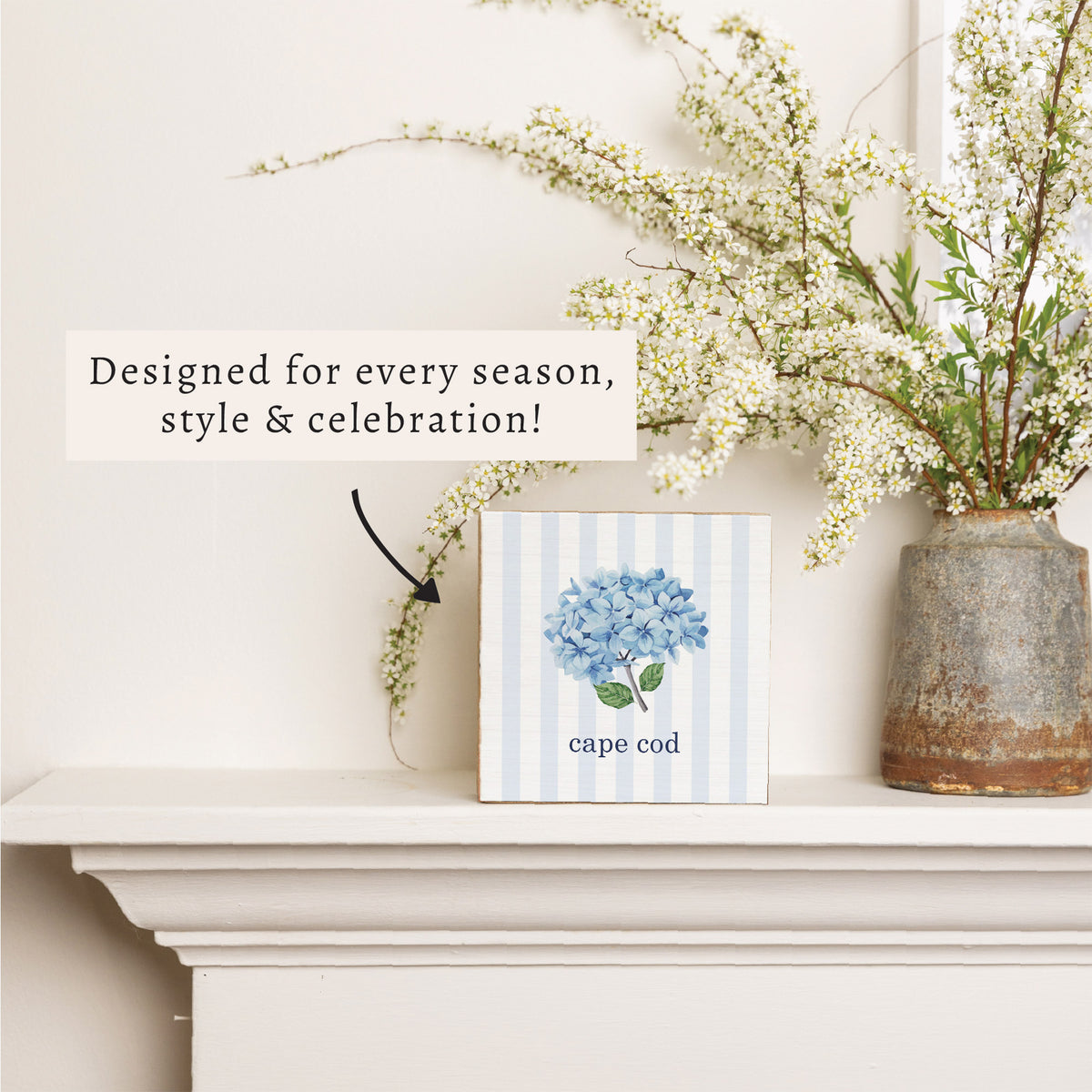 Blooming Hydrangea Personalized Block Sign