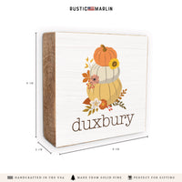 Harvest Pumpkins Personalized Block Sign