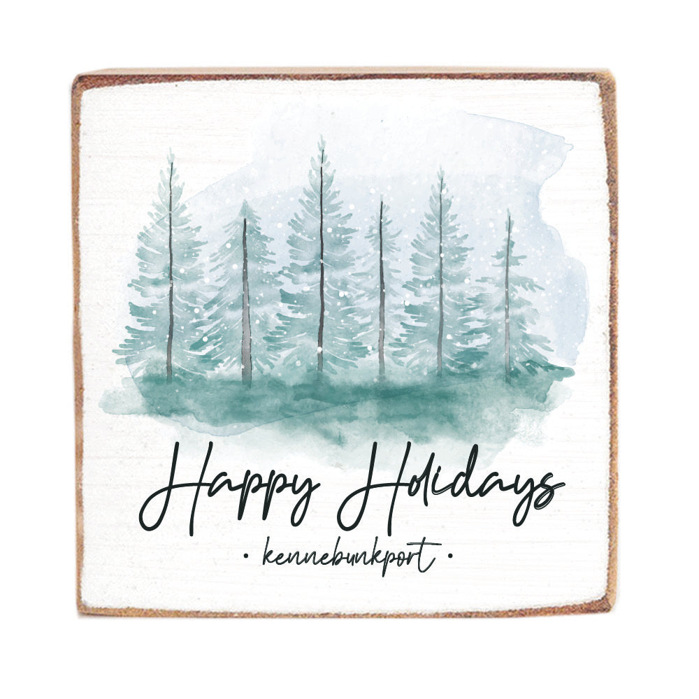 Happy Holidays Personalized Wood Block