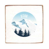 Scenic Mountain Top Personalized Square Block Sign