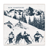 Retro Ski Run Personalized Block Sign