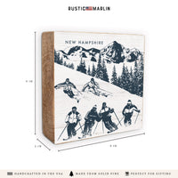 Retro Ski Run Personalized Block Sign
