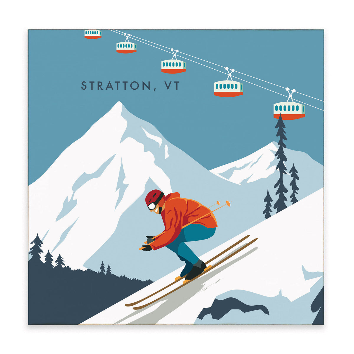 Bluebird Ski Day Personalized Block Sign