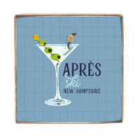Apres Ski Martini Personalized Wood Block