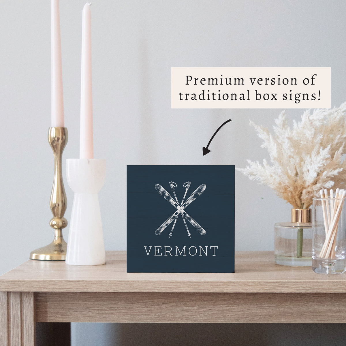 Skis Personalized Block Sign