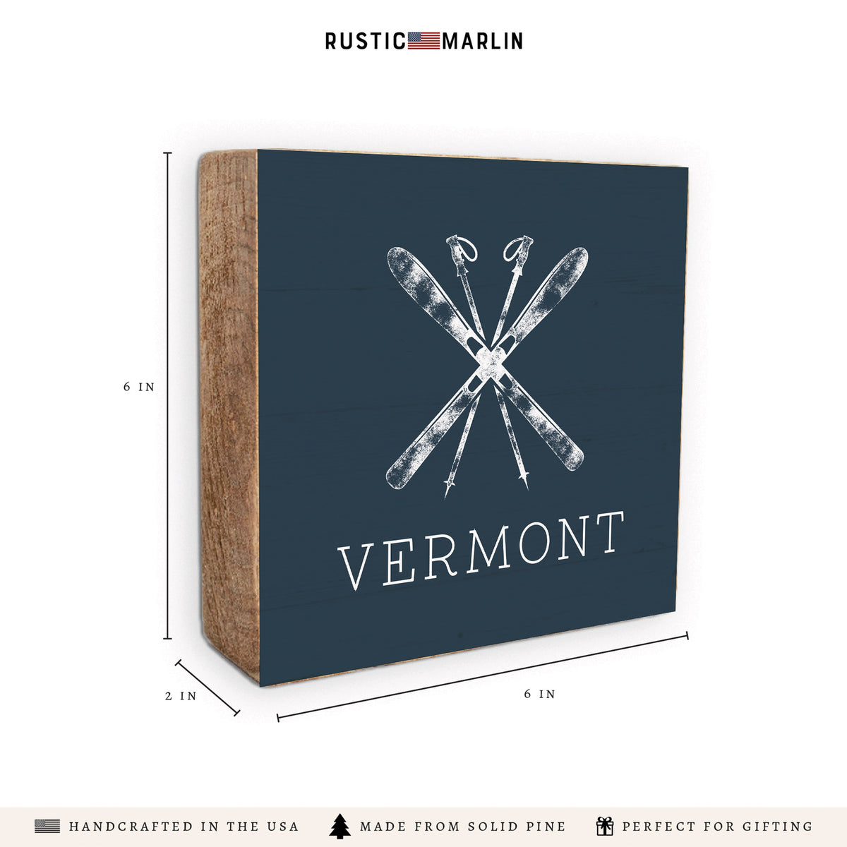 Skis Personalized Block Sign