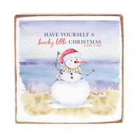 Have a Beachy Little Christmas Personalized Wood Block