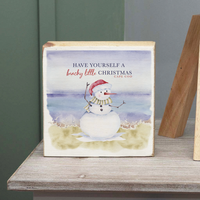 Have a Beachy Little Christmas Personalized Wood Block