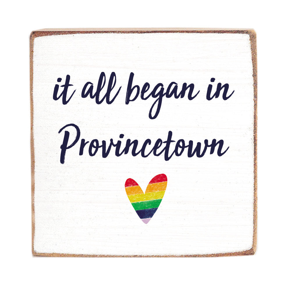 Rainbow It All Began Personalized Wood Block