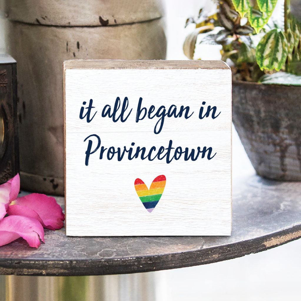 Rainbow It All Began Personalized Wood Block