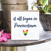 Rainbow It All Began Personalized Wood Block