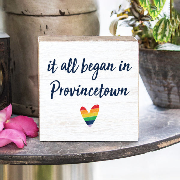 Rainbow It All Began Personalized Wood Block
