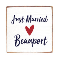 Just Married Personalized Wood Block