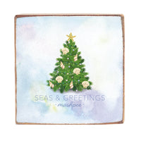 Coastal Christmas Tree Personalized Wood Block