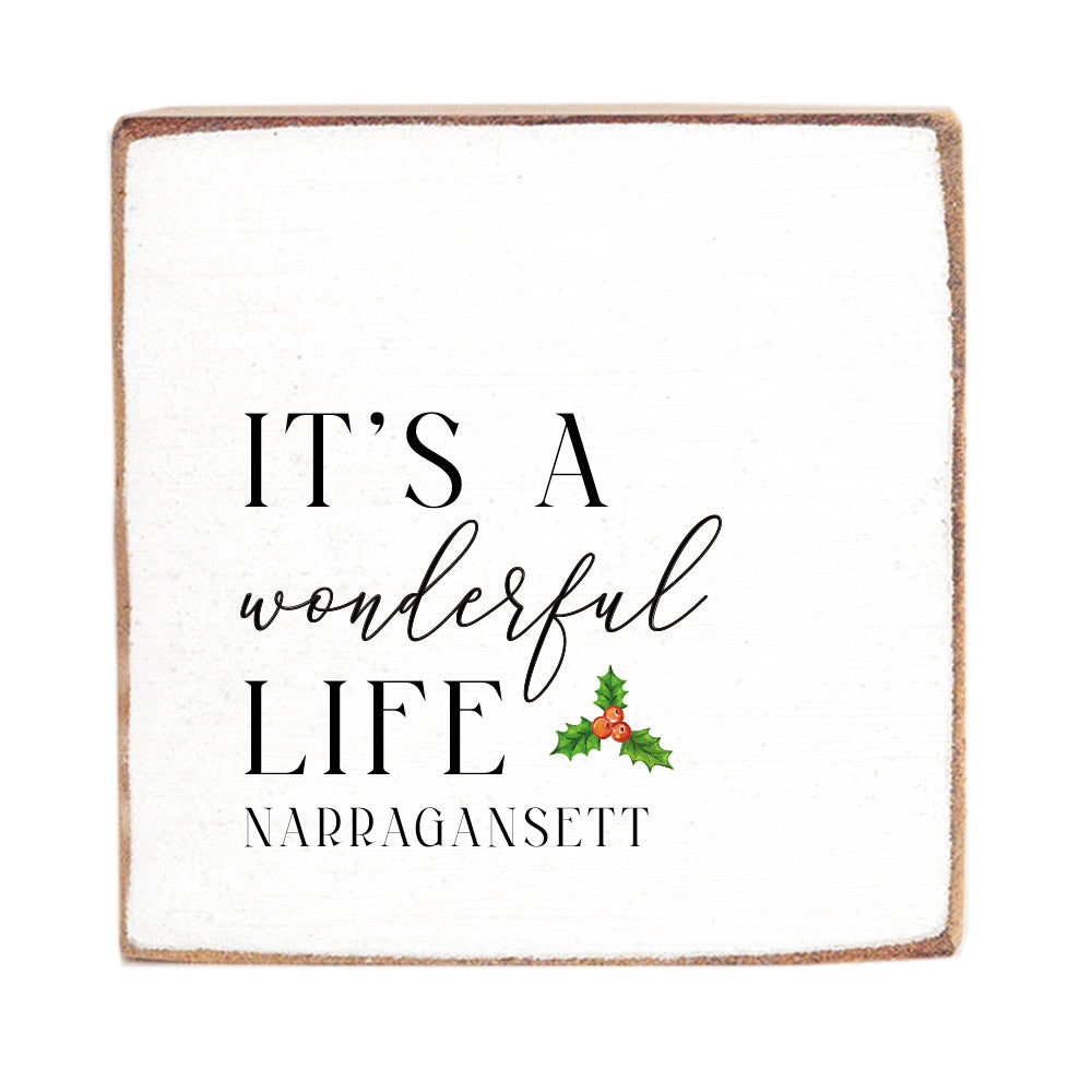 It's a Wonderful Life Personalized Wood Block