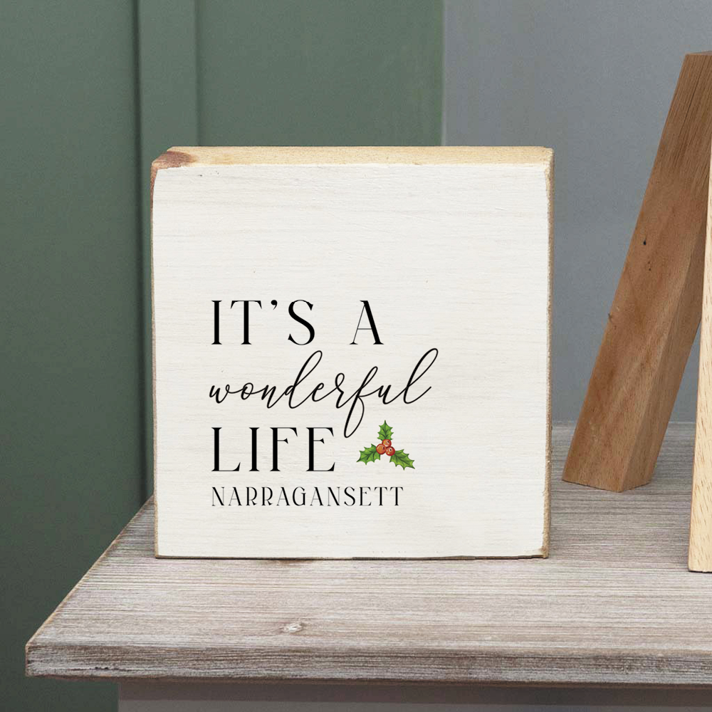 Personalized It's a Wonderful Life Decorative Wooden Block