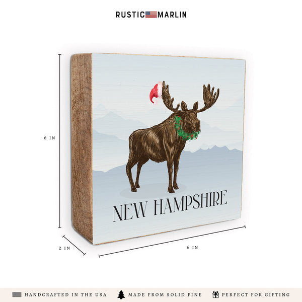 Santa Moose Personalized Block Sign