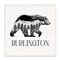 Mountains Bear Personalized Block Sign