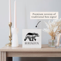 Mountains Bear Personalized Block Sign