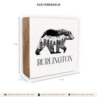 Mountains Bear Personalized Block Sign
