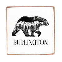 Mountains Bear Personalized Block Sign