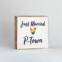 Just Married Personalized Wood Block