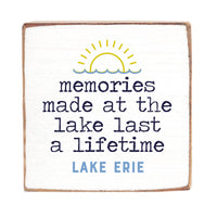 Memories Made At The Lake Last A Lifetime Personalized Wood Block