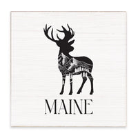 Mountains Deer Personalized Block Sign
