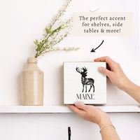 Mountains Deer Personalized Block Sign