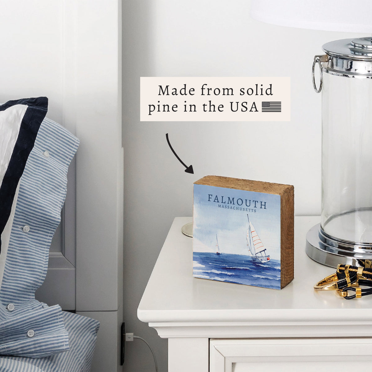 Open Sea Sailing Personalized Block Sign