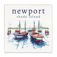 Harbor Sailboats Personalized Block Sign
