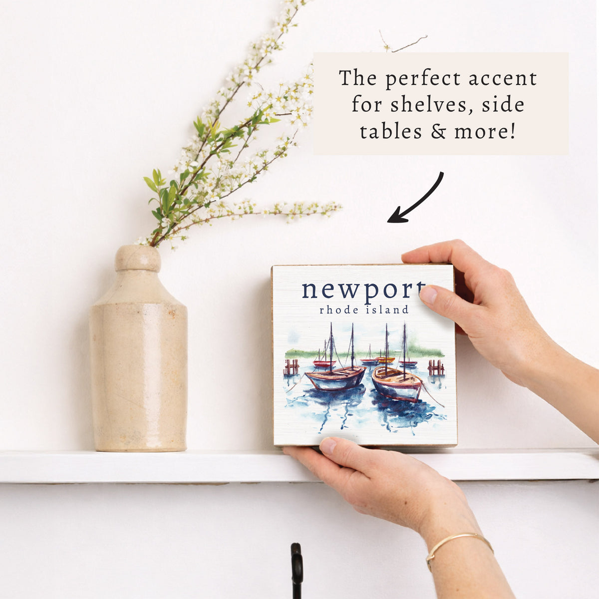Harbor Sailboats Personalized Block Sign