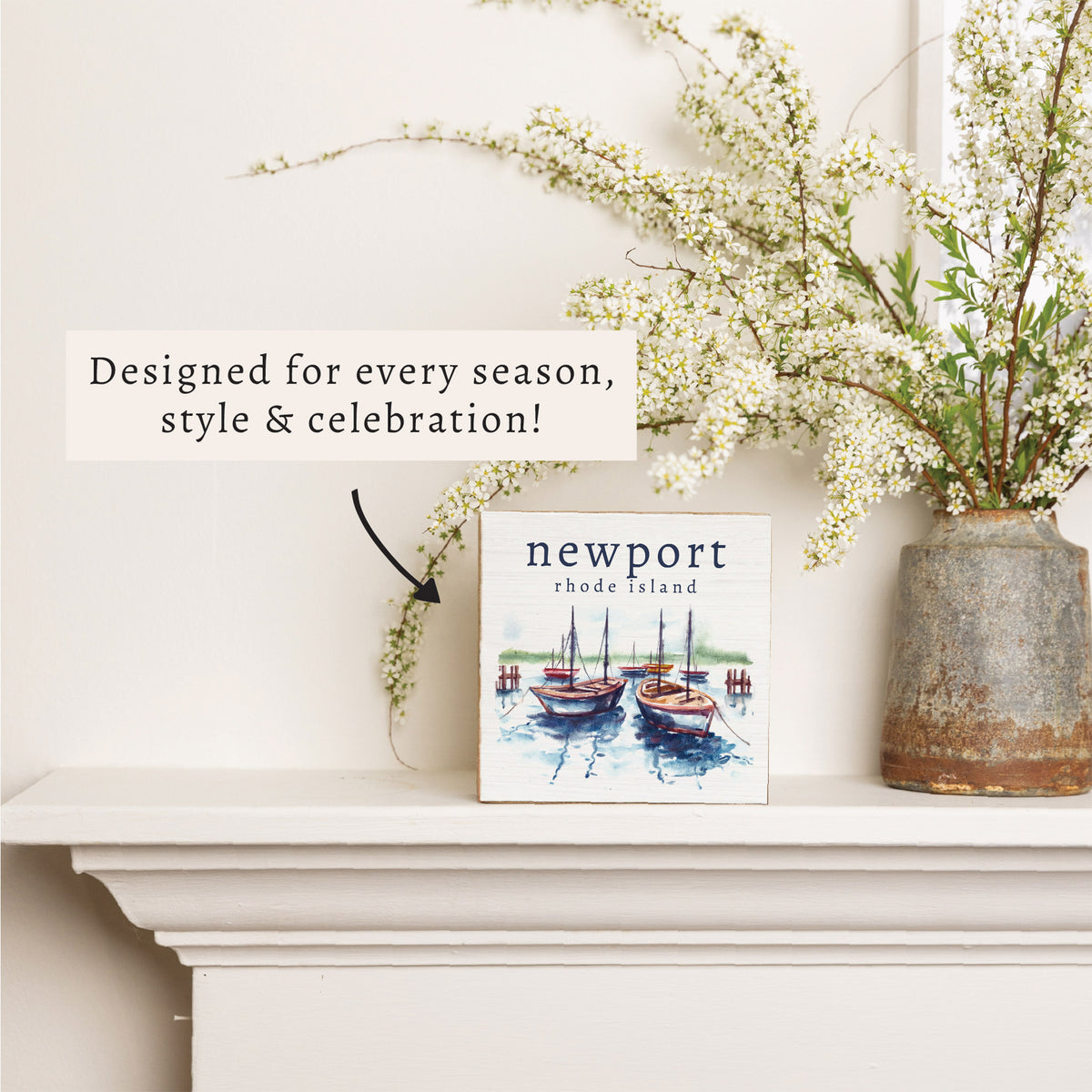 Harbor Sailboats Personalized Block Sign