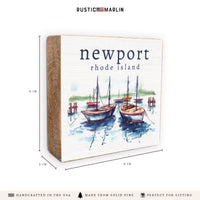 Harbor Sailboats Personalized Block Sign