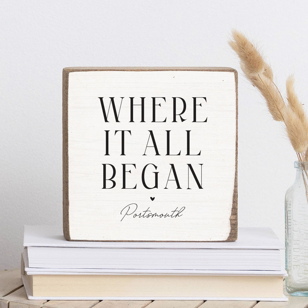 Where It All Began Personalized Wood Block