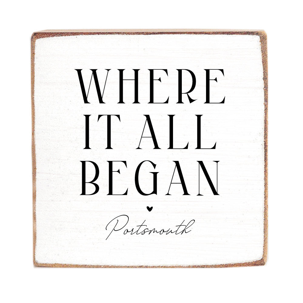 Where It All Began Personalized Wood Block