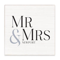 Mr & Mrs White/Black Personalized Block Sign