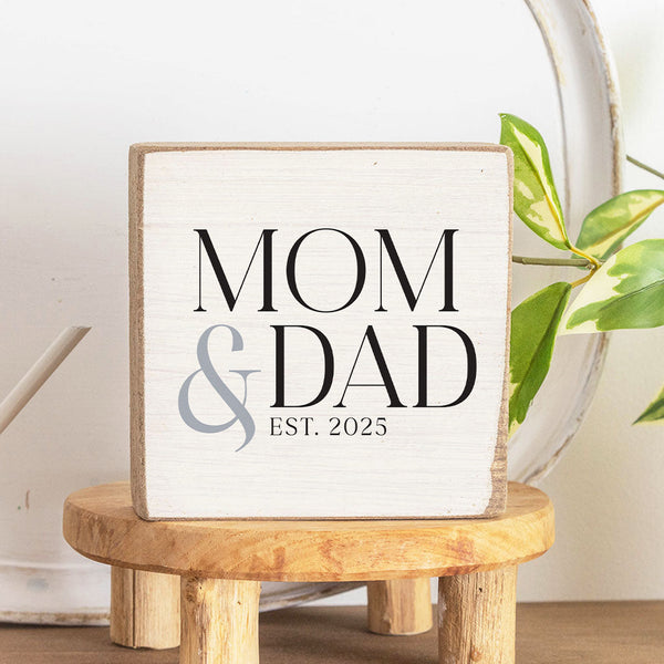 Mom & Dad Personalized Block Sign