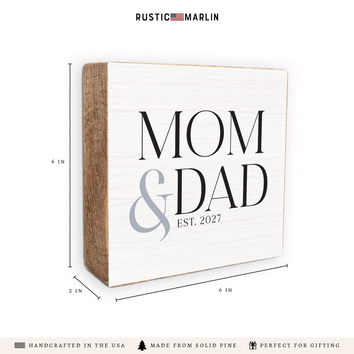 Mom & Dad Personalized Block Sign