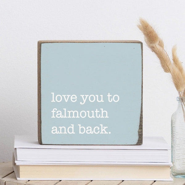 Love You To Light Blue Personalized Block Sign